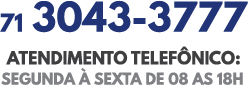 71 3043-3777, atendimento por telefone de segunda a sexta de 8h as 18h